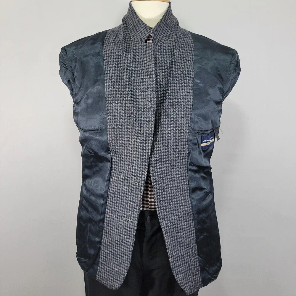 John Alexander Hart Marx Men's Tweed Sport Coat Blazer Two Button Navy Wool 38R‎